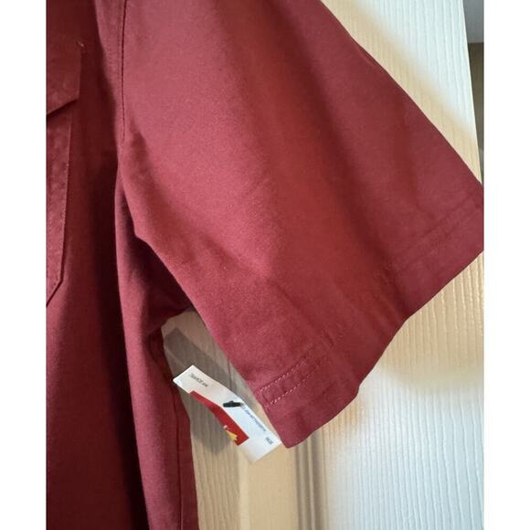 Mens Wrangler Work Shirt, Burgandy, comfort twill, short sleeve, Size L - Picture 2 of 9